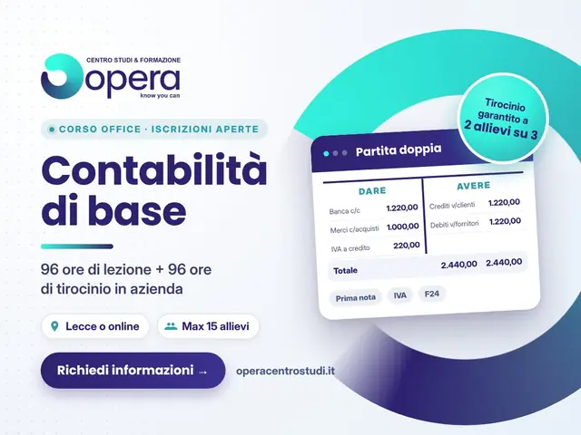 Corso Contabilità di base per impiegati amministrativi di OPERA Centro Studi